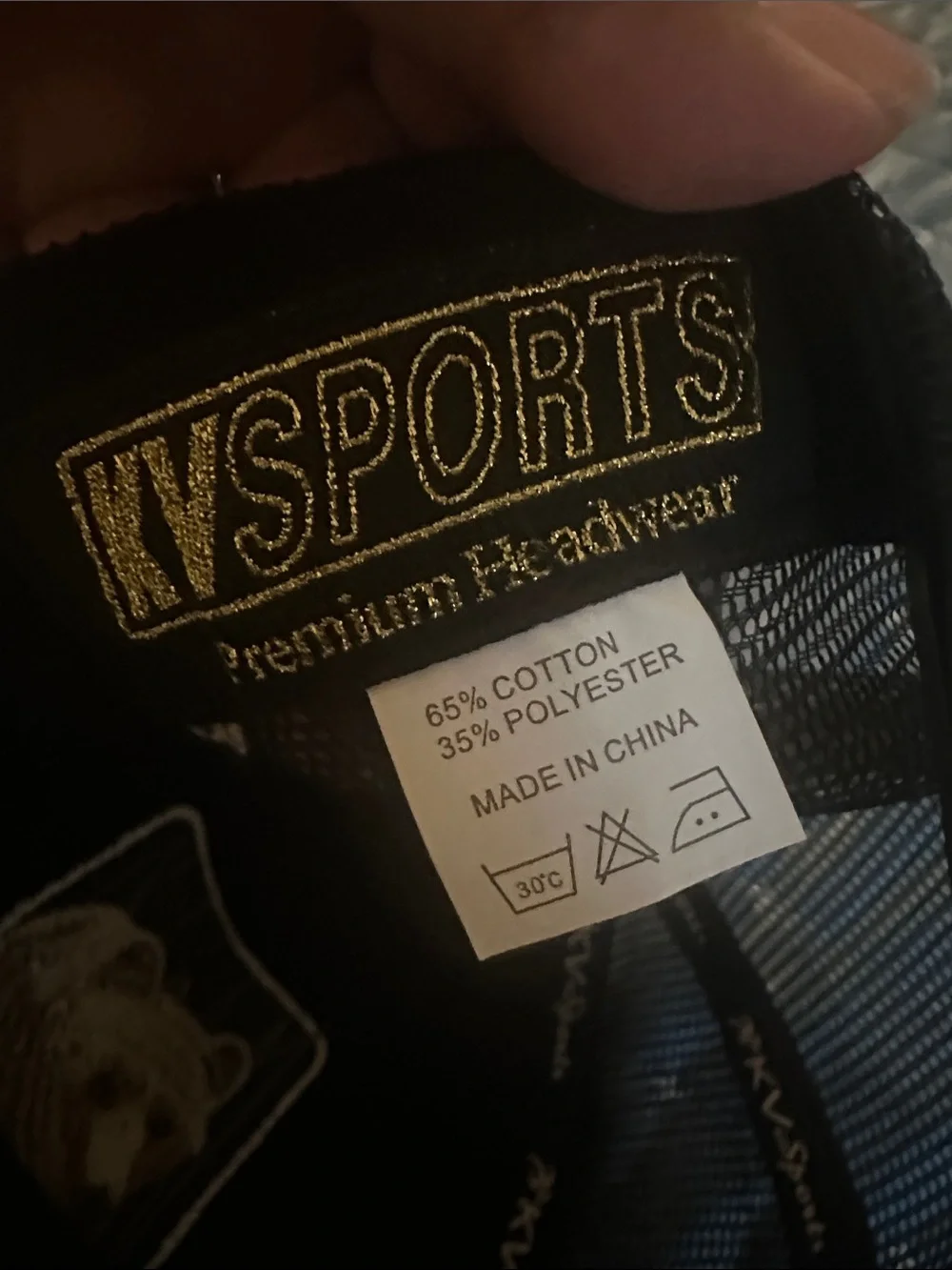 KVSPORTS Black Men's Trucker Hat with Bear Patch NWOT